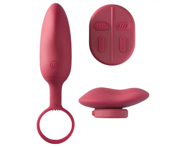 Platanomelón Mobi - 2 részes vibrátor szett - (piros)