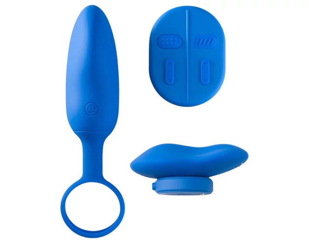 Platanomelón Mobi - akkus, rádiós vibrátor szett - 2 részes (kék)