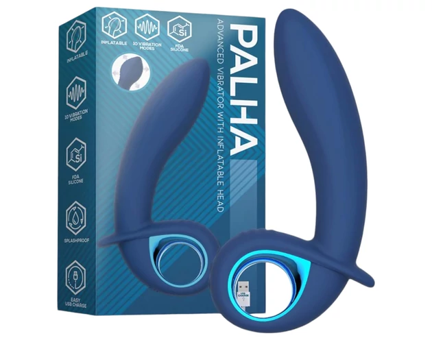 INTOYOU Palha - akkus, felfújható vibrátor (kék)