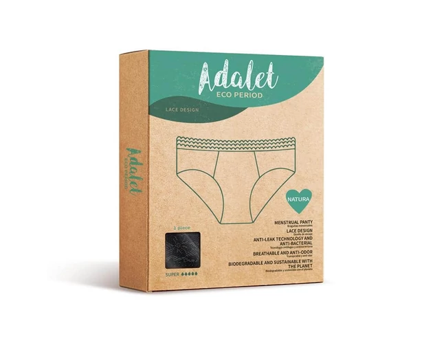 Adalet Natura Super - menstruációs bugyi (fekete)