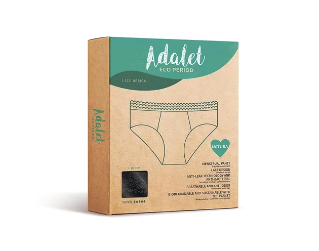 Adalet Natura Super - menstruációs bugyi (fekete)