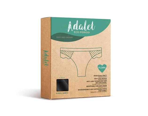Adalet Flora Normal - menstruációs bugyi (fekete)