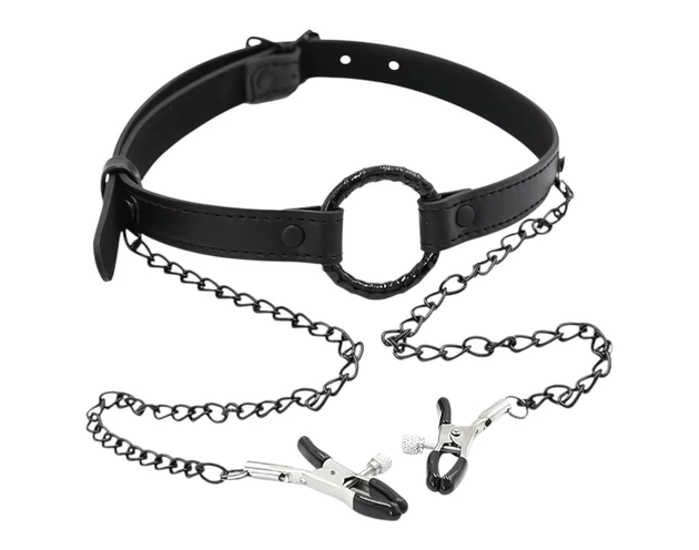 INTOYOU - szájpecek bimbócsipesszel (fekete)