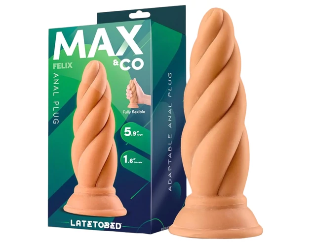 Max & Co Felix - csavaros anál plug - 15cm (natúr)