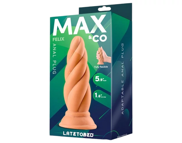 Max & Co Felix - csavaros anál plug - 15cm (natúr)