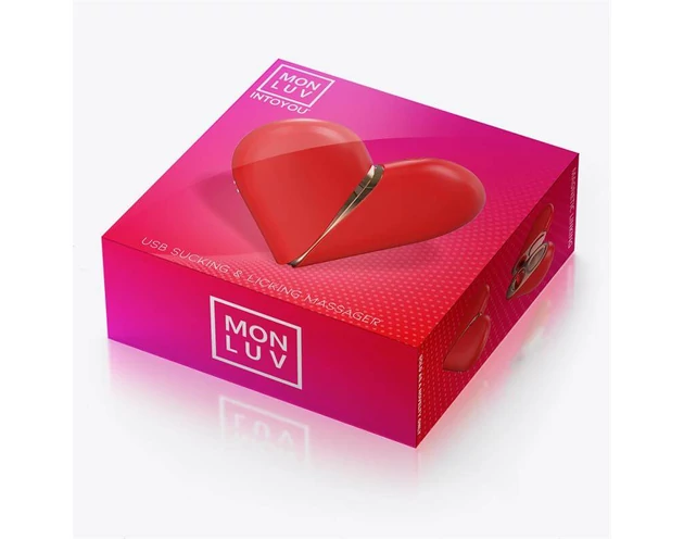 INTOYOU Heart - akkus, léghullámos 2in1 csiklóizgató (piros)