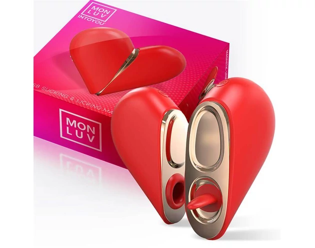 INTOYOU Heart - akkus, léghullámos 2in1 csiklóizgató (piros)