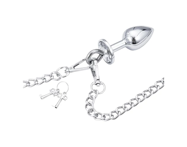 LateToBed BDSM - bilincsek anál pluggal (ezüst)