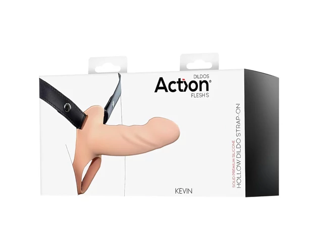 Action StrapOn S - felcsatolható, üreges dildó (natúr) 
