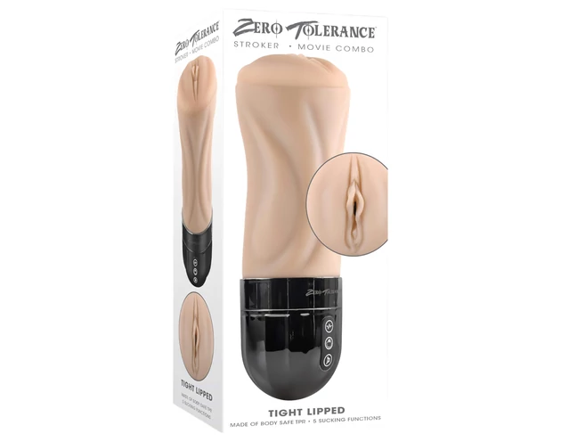 Zero Tolerance Tight Lipped - szívó-rezgő műpunci (natúr)
