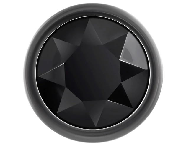 Evolved Black Gem - fém anál plug szett, fekete kővel (ezüst)