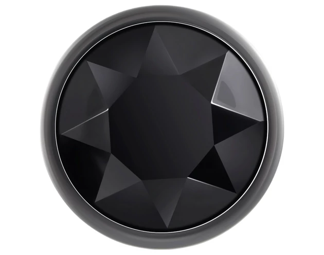 Evolved Black Gem - fém anál plug szett, fekete kővel (ezüst)