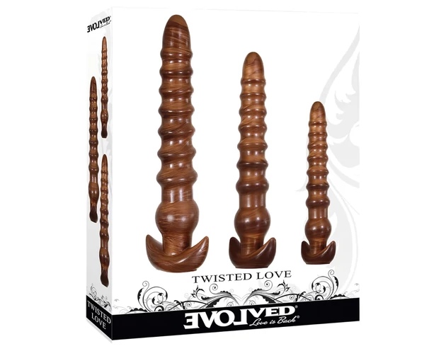 Evolved Twisted Love - anál dildó szett (fahatású)