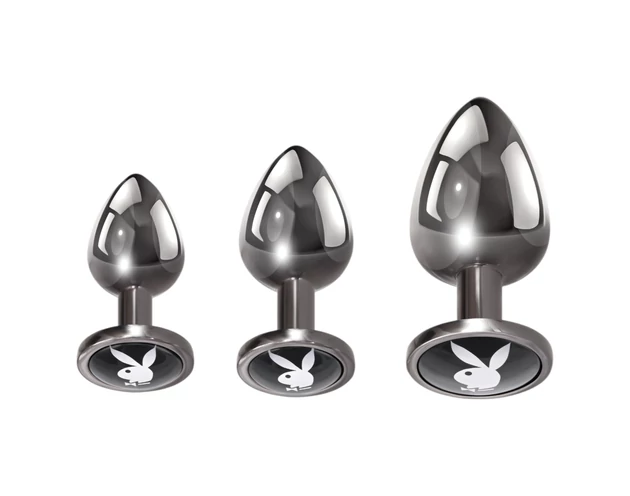 Playboy - anál plug szett - 3 részes (ezüst)