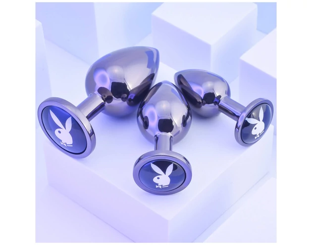 Playboy - anál plug szett - 3 részes (ezüst)