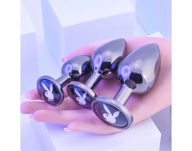 Playboy - anál plug szett - 3 részes (ezüst)