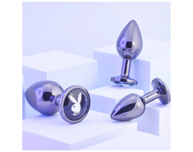 Playboy - anál plug szett - 3 részes (ezüst)