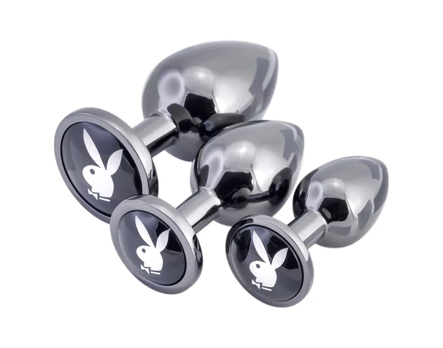 Playboy - anál plug szett - 3 részes (ezüst)