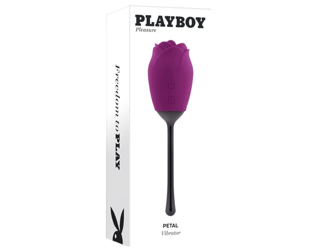 Playboy - vízálló, akkus, nyelves rózsa vibrátor (lila)