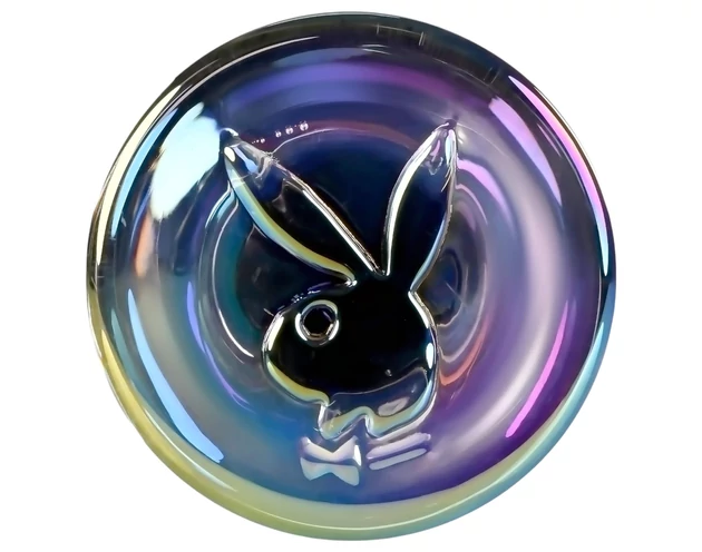 Playboy Jewels - hullámos üveg dildó (átlátszó)