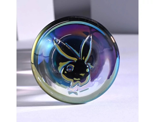 Playboy Jewels - hullámos üveg dildó (átlátszó)