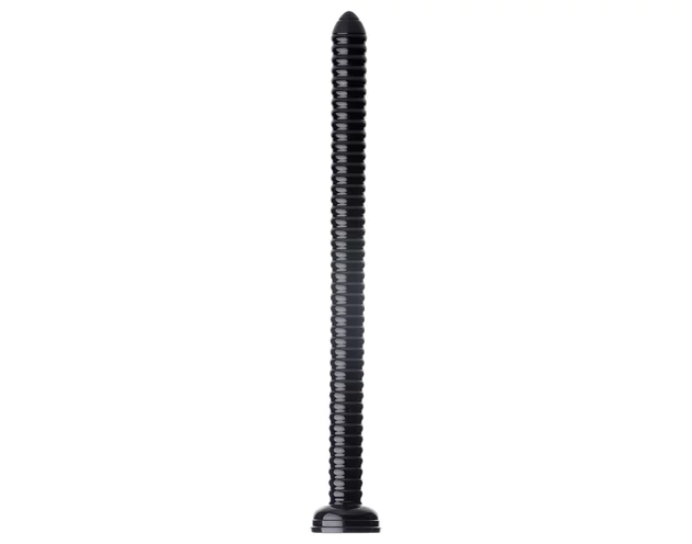 HOSED Ribbed Hose 19 - tapadókorongos anál dildó (fekete)