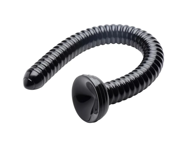 HOSED Ribbed Hose 19 - tapadókorongos anál dildó (fekete)