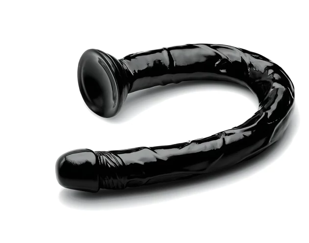 Hosed Anal Snake 19 - tapadókorongos anál dildó (fekete)