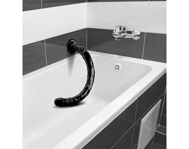 Hosed Anal Snake 19 - tapadókorongos anál dildó (fekete)