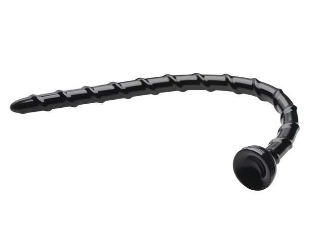 Hosed Swirl Thin Anal Snake 18 - anál dildó (fekete)