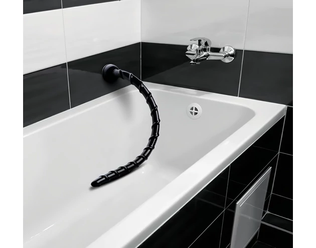 Hosed Swirl Thin Anal Snake 18 - anál dildó (fekete)
