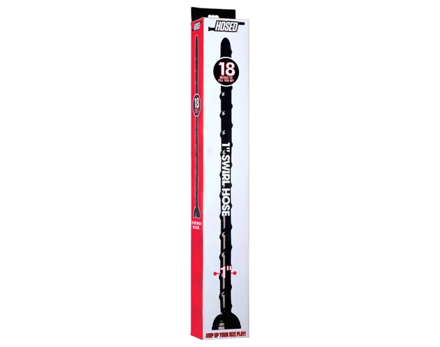 Hosed Swirl Thin Anal Snake 18 - anál dildó (fekete)