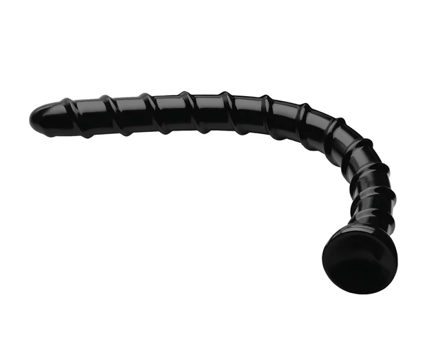 Hosed Swirl Anal Snake 18 - anál dildó (fekete)