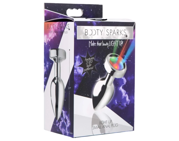 Booty Sparks - világító anál plug - kicsi (ezüst)