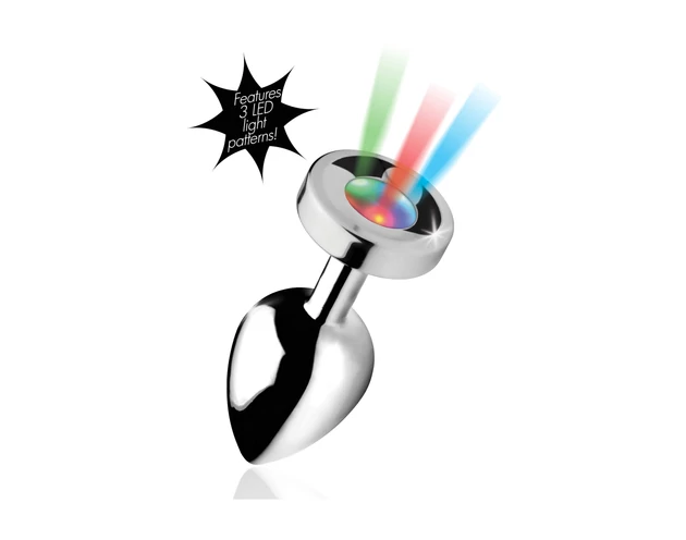 Booty Sparks - világító anál plug - nagy (ezüst)