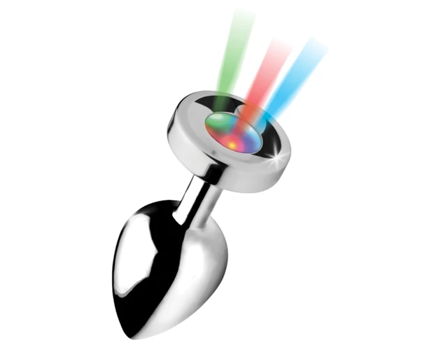 Booty Sparks - világító anál plug - nagy (ezüst)