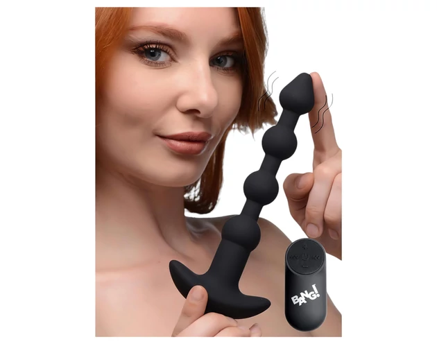 Bang! - akkus, rádiós anál vibrátor (fekete)