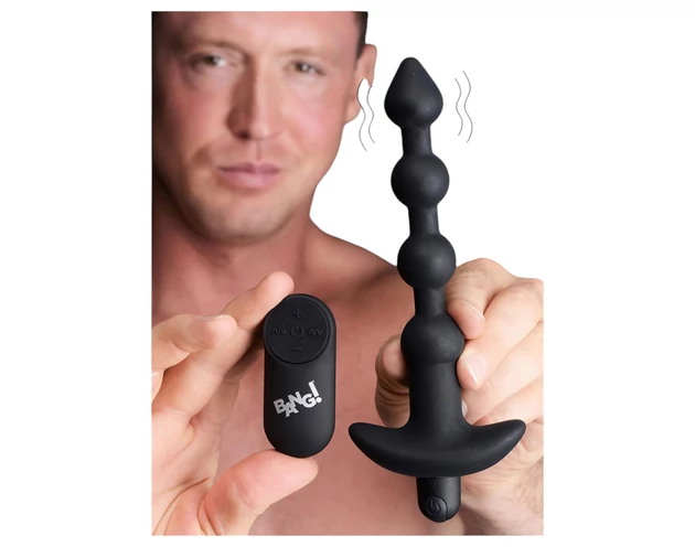 Bang! - akkus, rádiós anál vibrátor (fekete)
