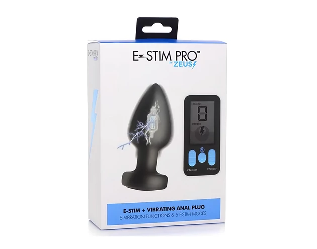 Zeus - rádiós, E-Stim anál vibrátor (fekete)