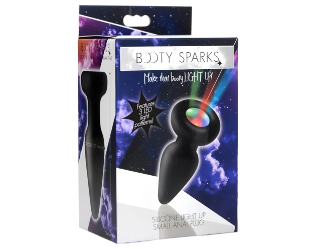 Booty Sparks - szilikon világító anál plug (fekete)