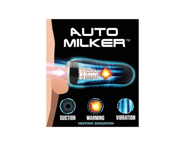 Lovebotz Auto Milker - vízálló szívó-rezgő maszturbátor (fekete)