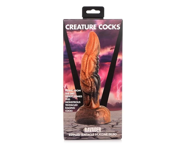 Creature Cocks Ravager - textúrált szilikon dildó - 20cm (narancs)
