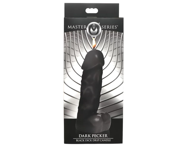 Dark Pecker - testgyertya - pénisz herékkel - fekete (352g)