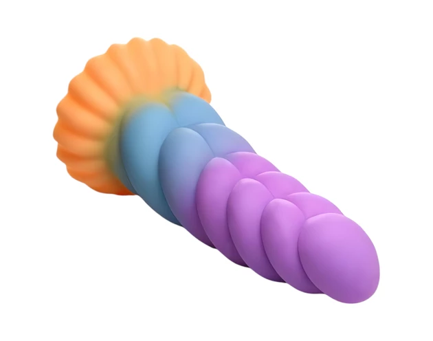 Creature Cocks Mystique - unikornis dildó - 21cm (lila-sárga)