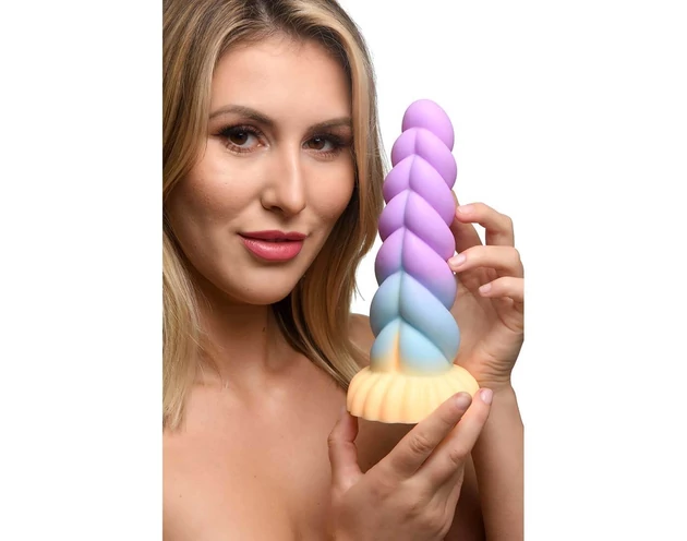 Creature Cocks Mystique - unikornis dildó - 21cm (lila-sárga)