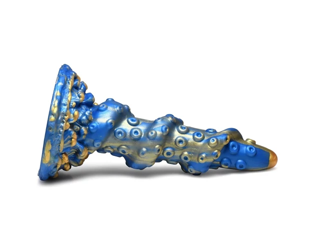 Creature Cocks Kraken - spirál polipkar dildó - 21cm (arany-kék)