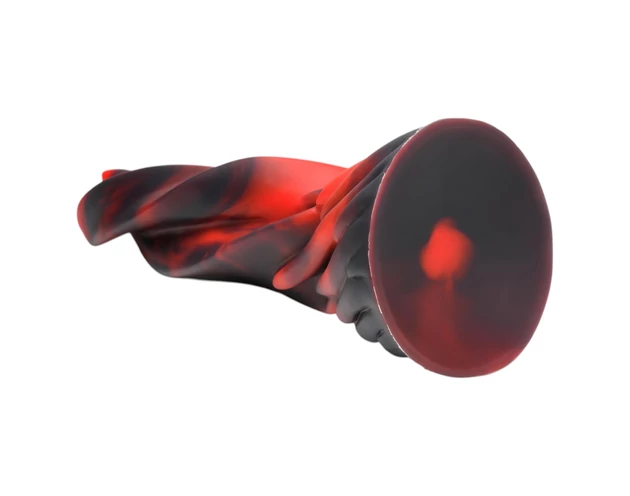Creature Cocks Hell Kiss - csavart szilikon dildó - 19cm (piros)