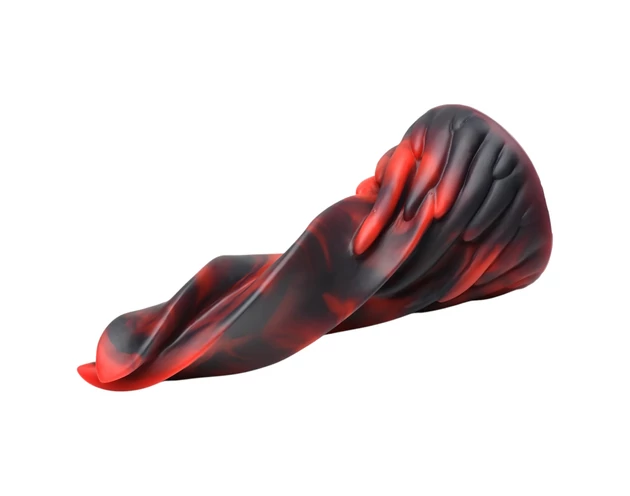 Creature Cocks Hell Kiss - csavart szilikon dildó - 19cm (piros)