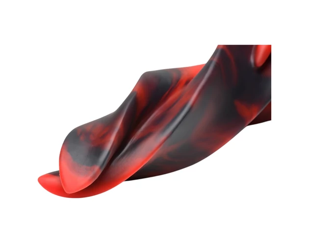 Creature Cocks Hell Kiss - csavart szilikon dildó - 19cm (piros)