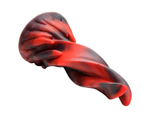 Creature Cocks Hell Kiss - csavart szilikon dildó - 19cm (piros)